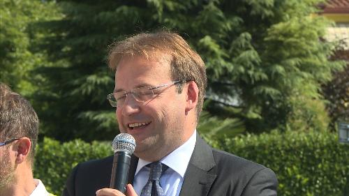 Giorgio Damiani (Presidente Fvg Strade) all'inaugurazione di un nuovo tratto della Strada del Mobile - Prata di Pordenone 01/08/2017